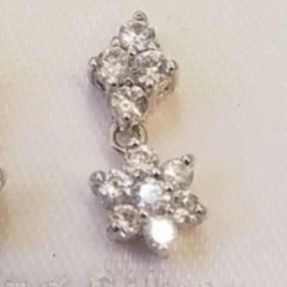 CZ Sterling Silver Drop Earrings